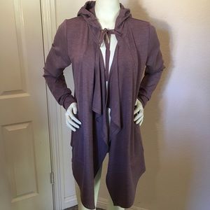 LOGO French Terry Cascade Front Hooded Cardigan